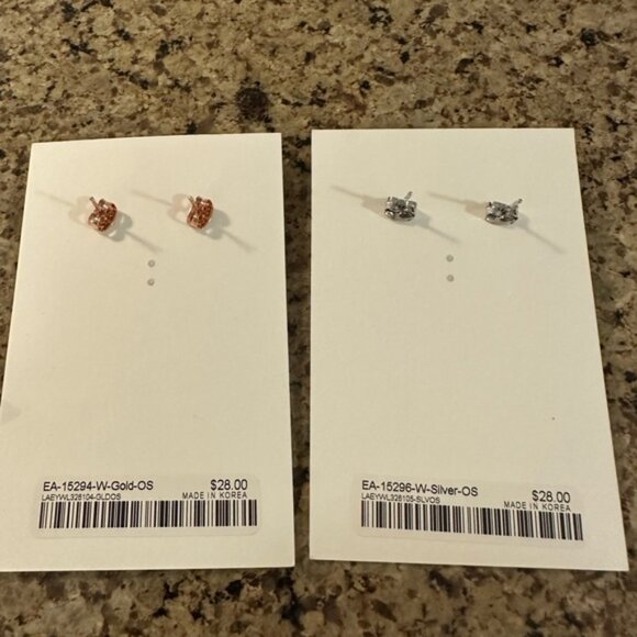 OAK FORT Pink and Silver Earring Duo - Picture 2 of 2